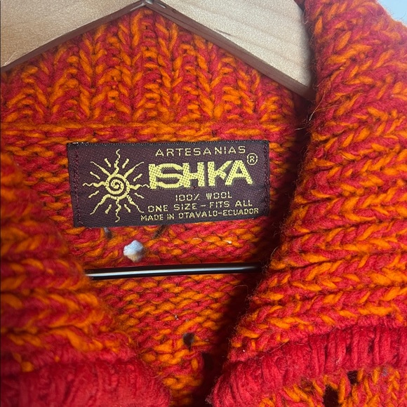 Vintage Artesanias wool patchwork sweater jacket - Picture 2 of 3